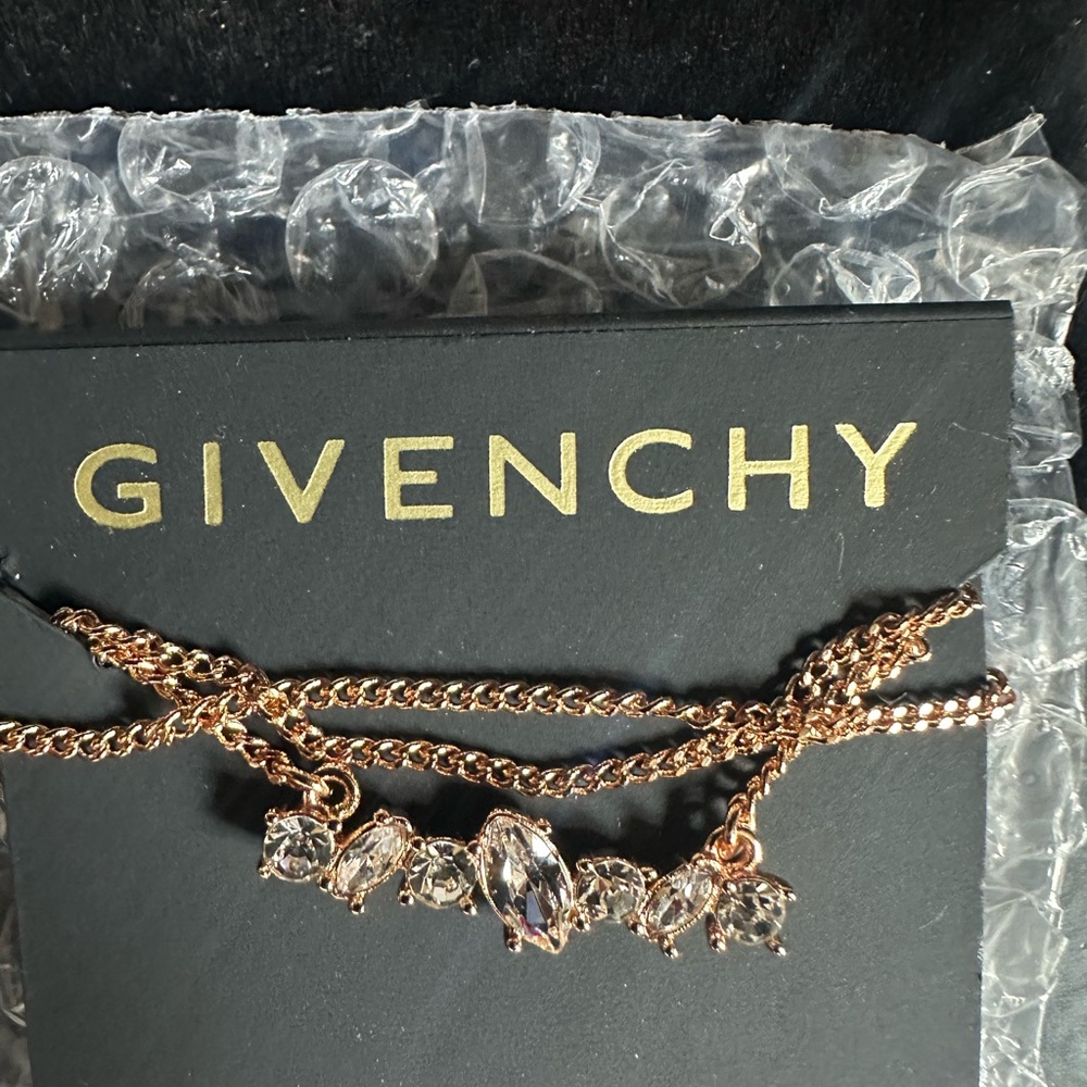 Givenchy Rose Gold and Silver Crystal Necklace